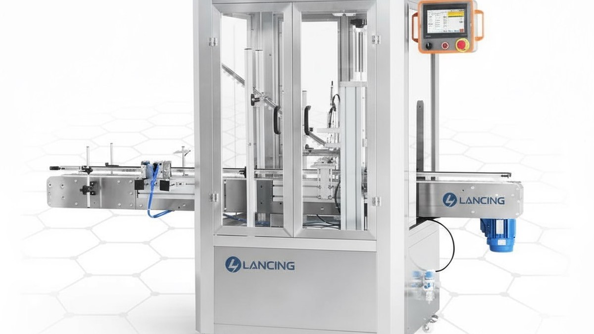 Lancing packaging machinery product image for cosmetics and personal care packing